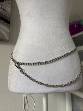 Silver Double-Layer Chain Waist Belt - Women Accessories
